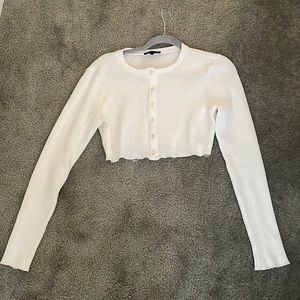 H:ours White Crop Top